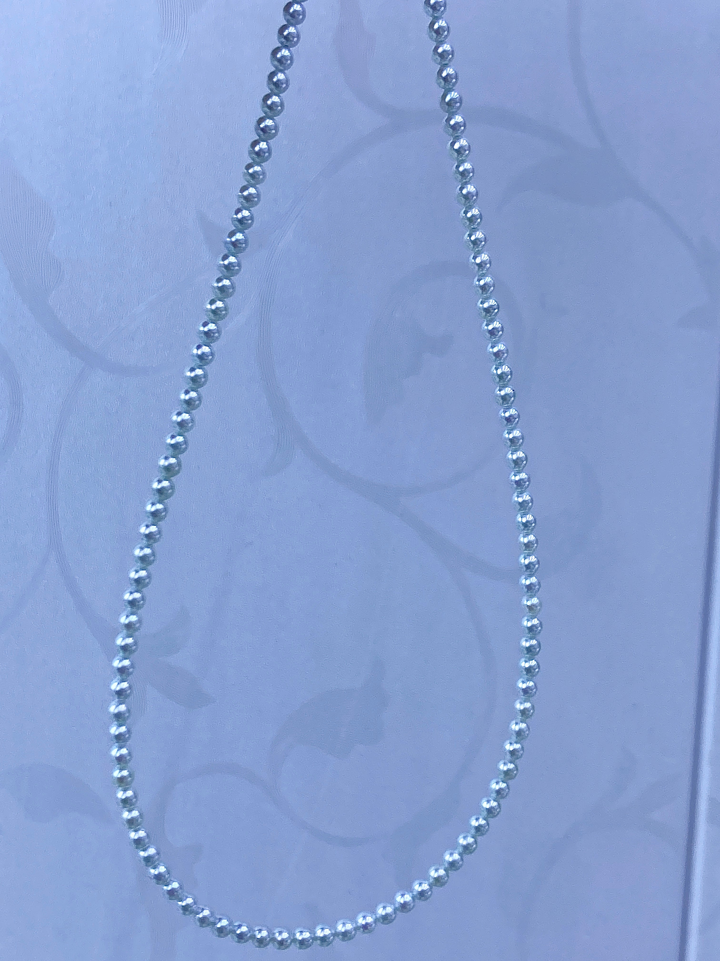 3-4mm 藍色淡水珠珠鏈項鏈 Freshwater Blue Pearl Necklace