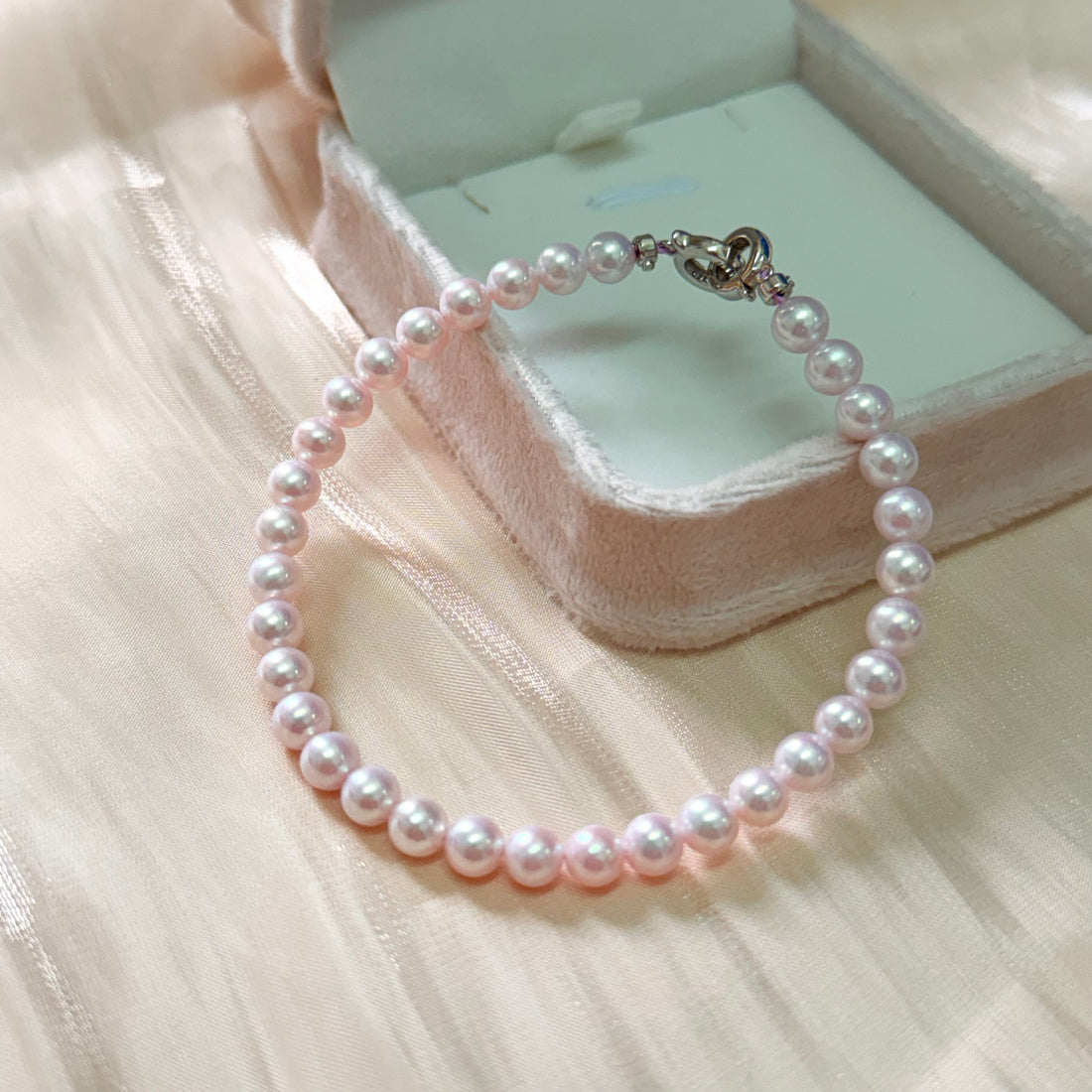 5-6mm粉光天然淡水手鏈 Freshwater Pearl Bracelet