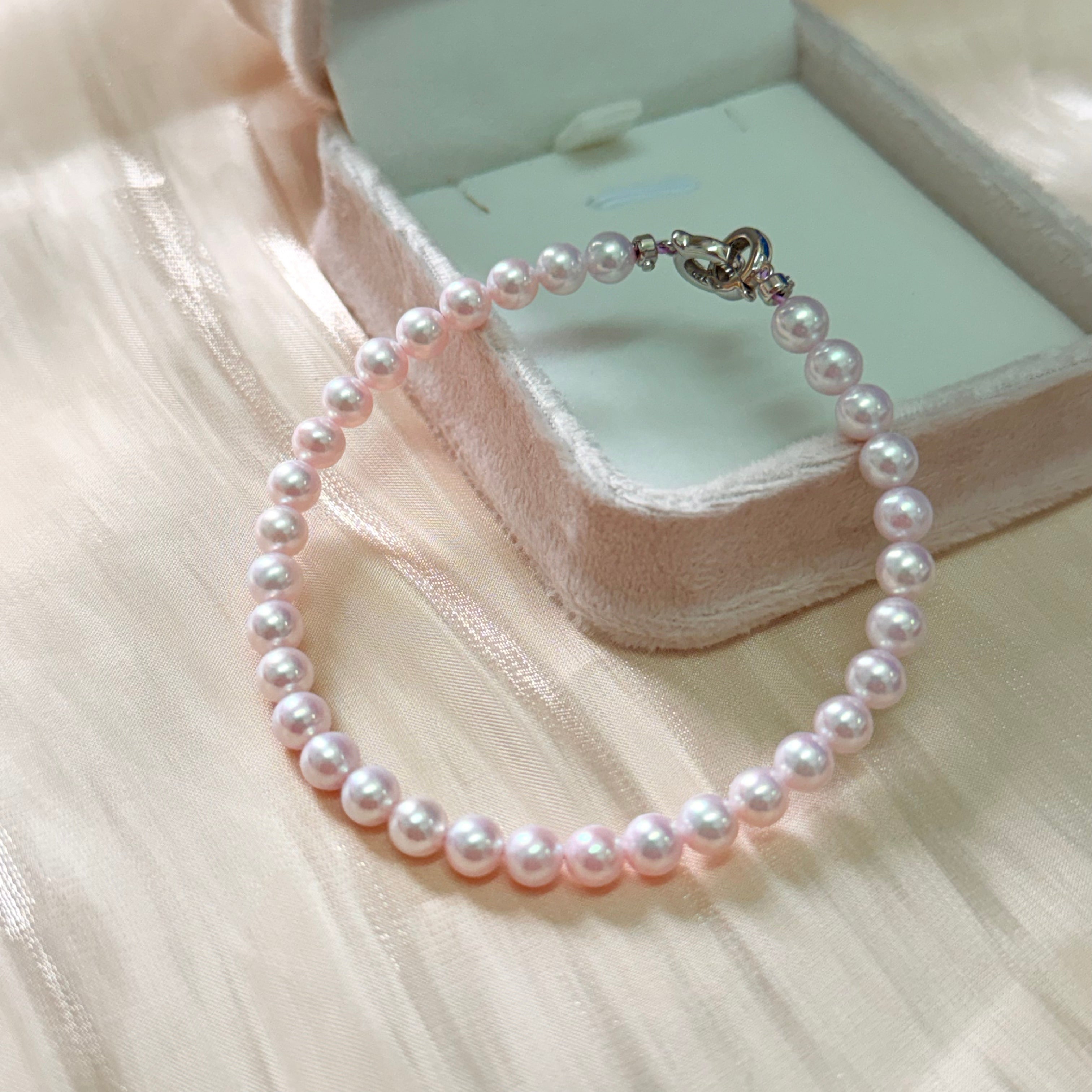 5-6mm粉光天然淡水手鏈 Freshwater Pearl Bracelet