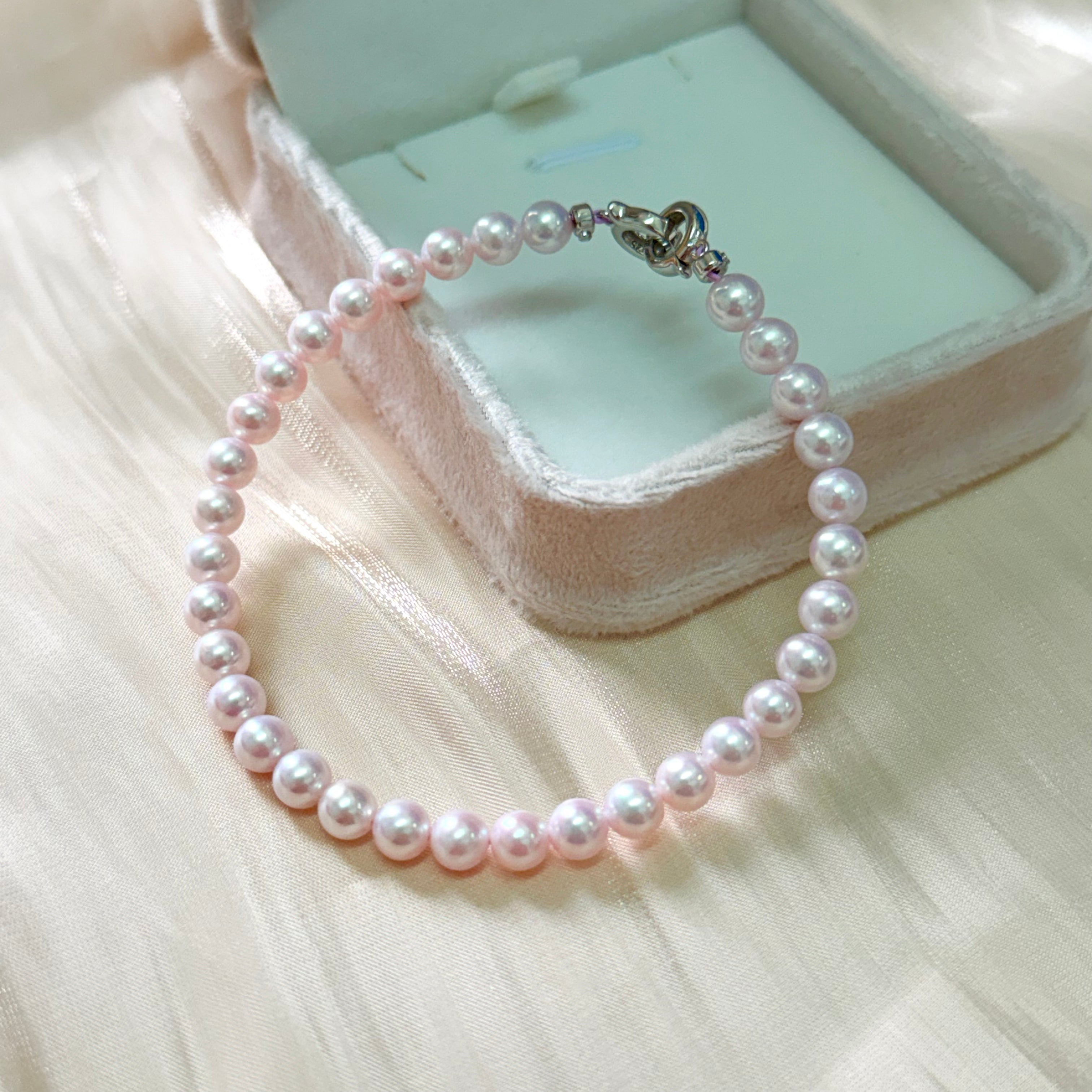 5-6mm粉光天然淡水手鏈 Freshwater Pearl Bracelet