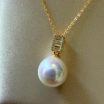 11-12mm 方糖吊墜項鏈 Freshwater Pearl Necklace