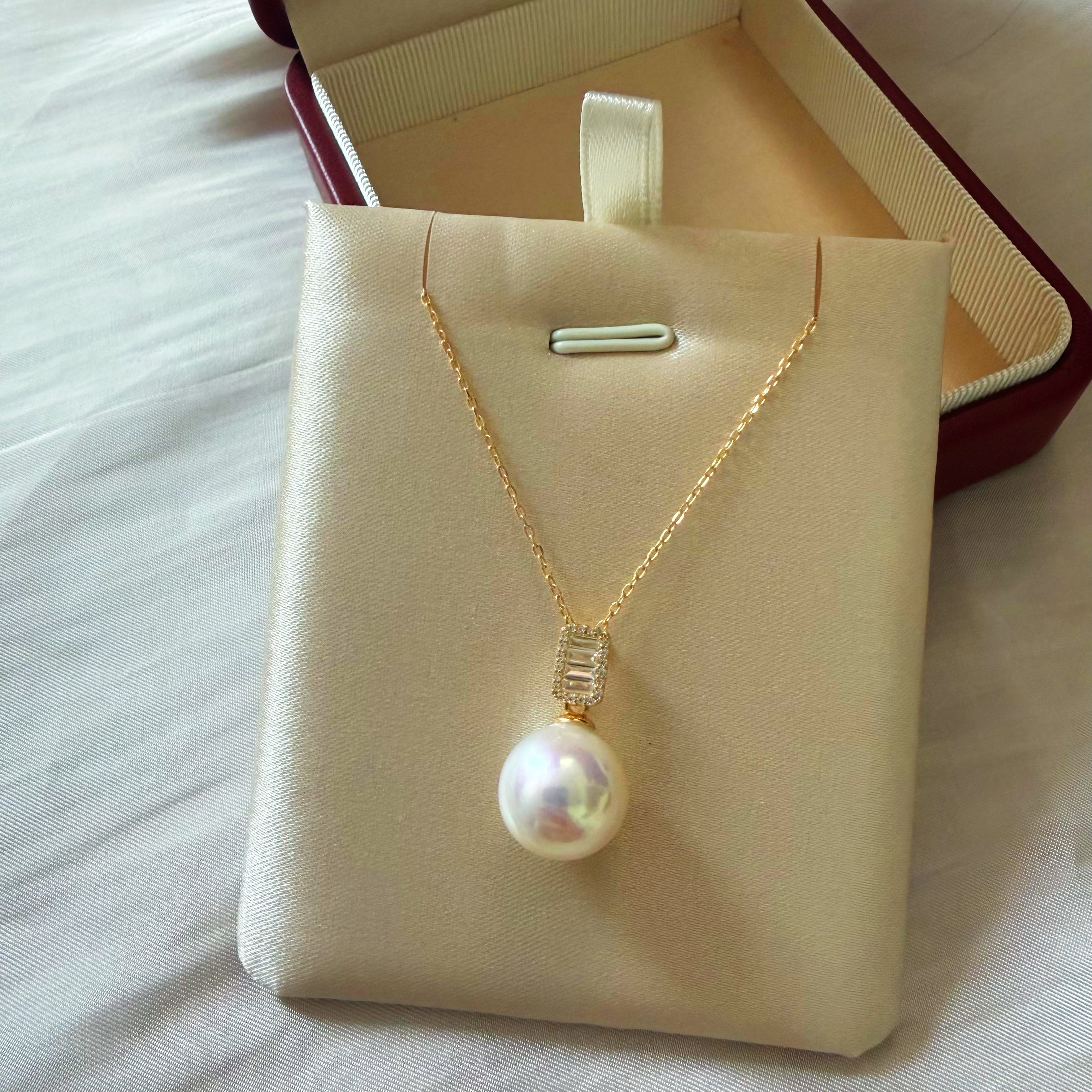 11-12mm 方糖吊墜項鏈 Freshwater Pearl Necklace