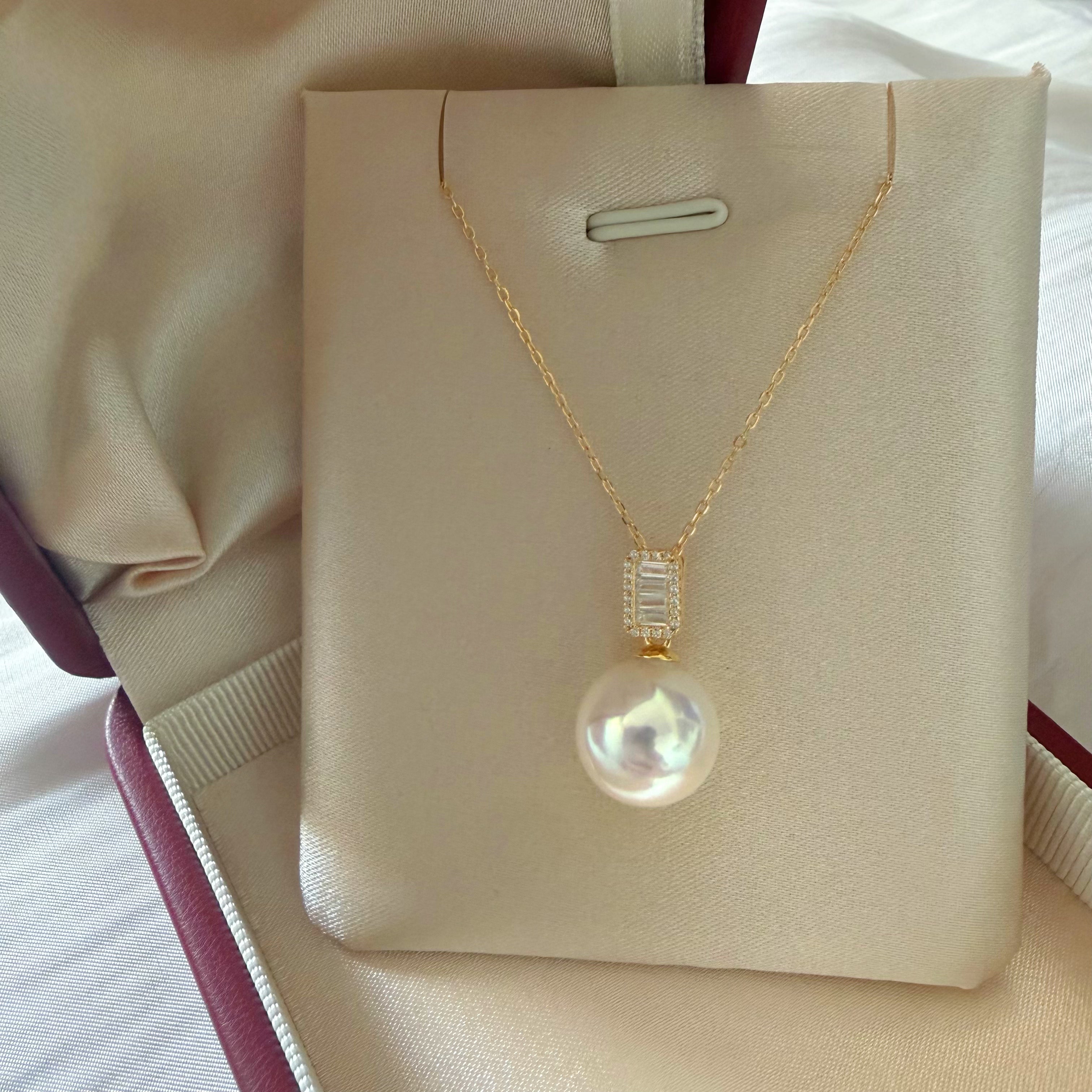 11-12mm 方糖吊墜項鏈 Freshwater Pearl Necklace