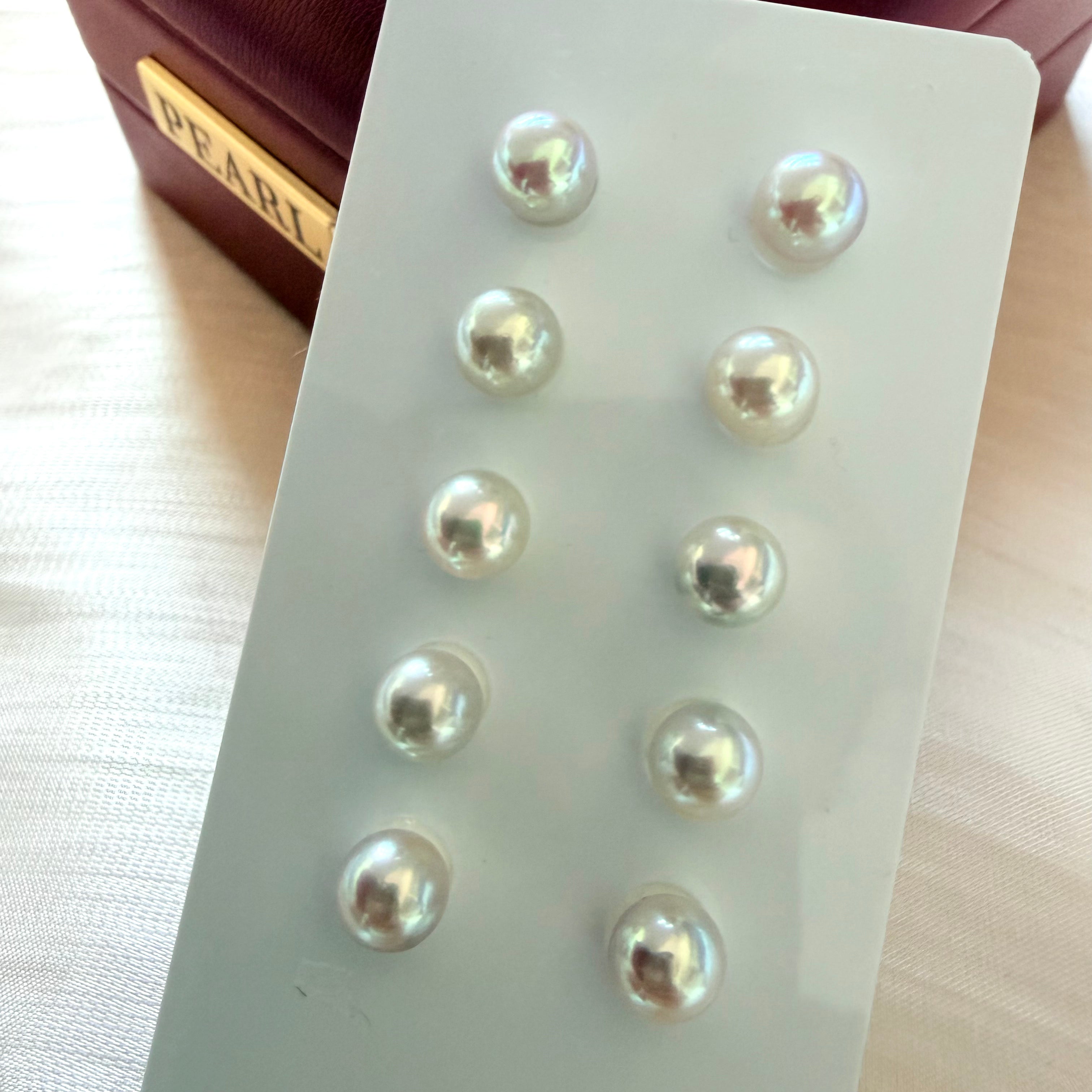 6.5-7mm 日本海水真多麻珍珠耳環  Japanese Akoya Madama Pearl Earrings
