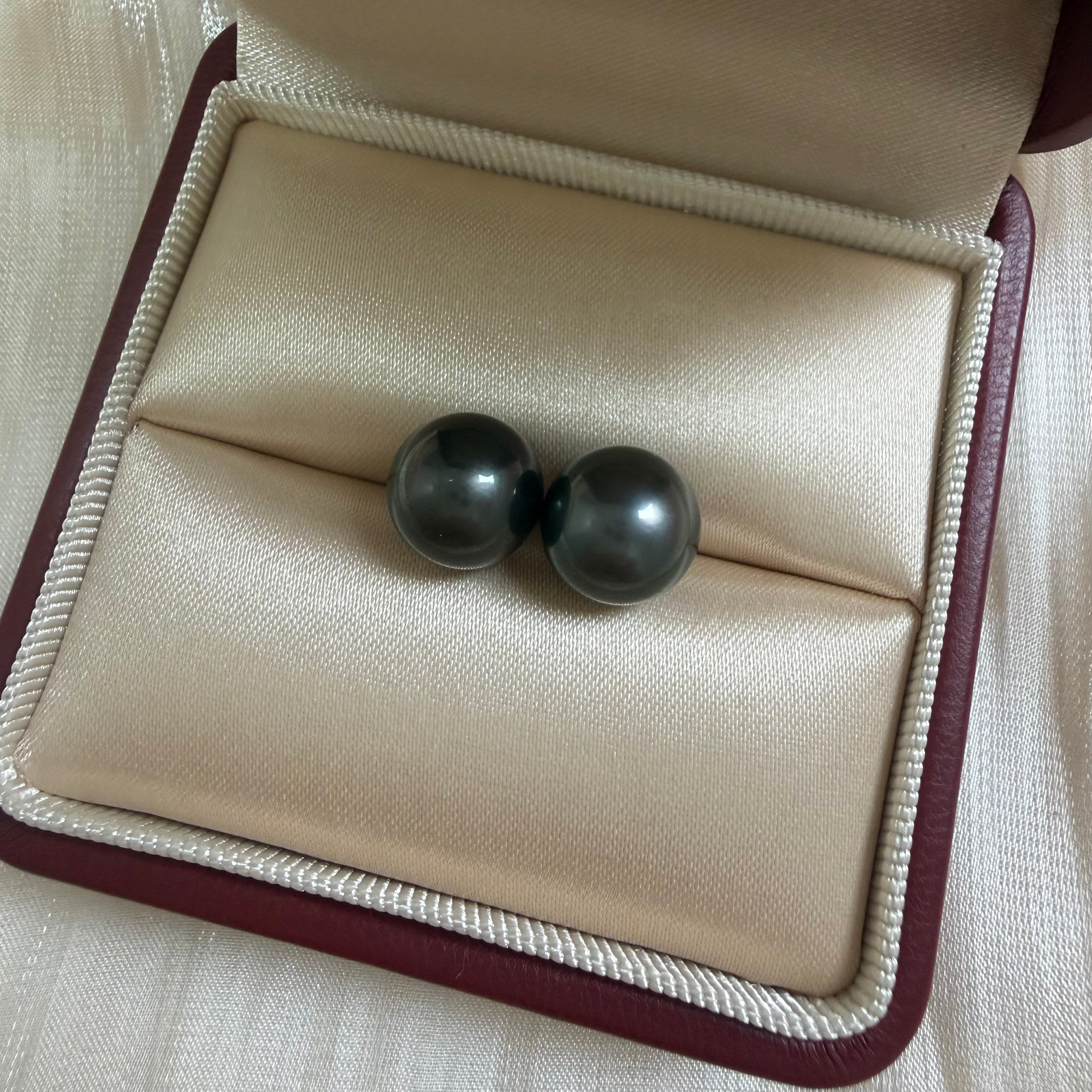 10-11mm 大溪地黑珍珠耳環  Tahitian Pearl Earrings