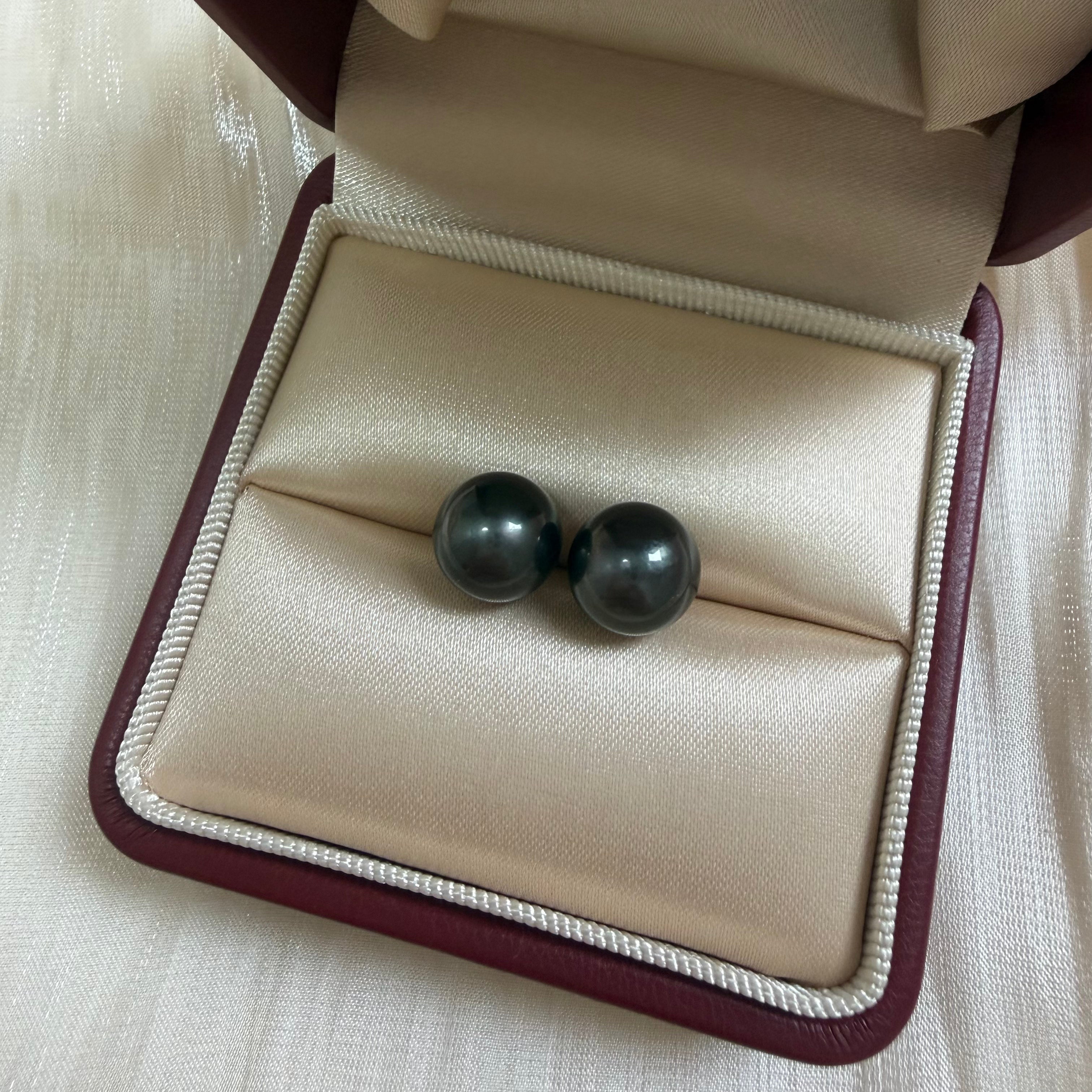 10-11mm 大溪地黑珍珠耳環  Tahitian Pearl Earrings