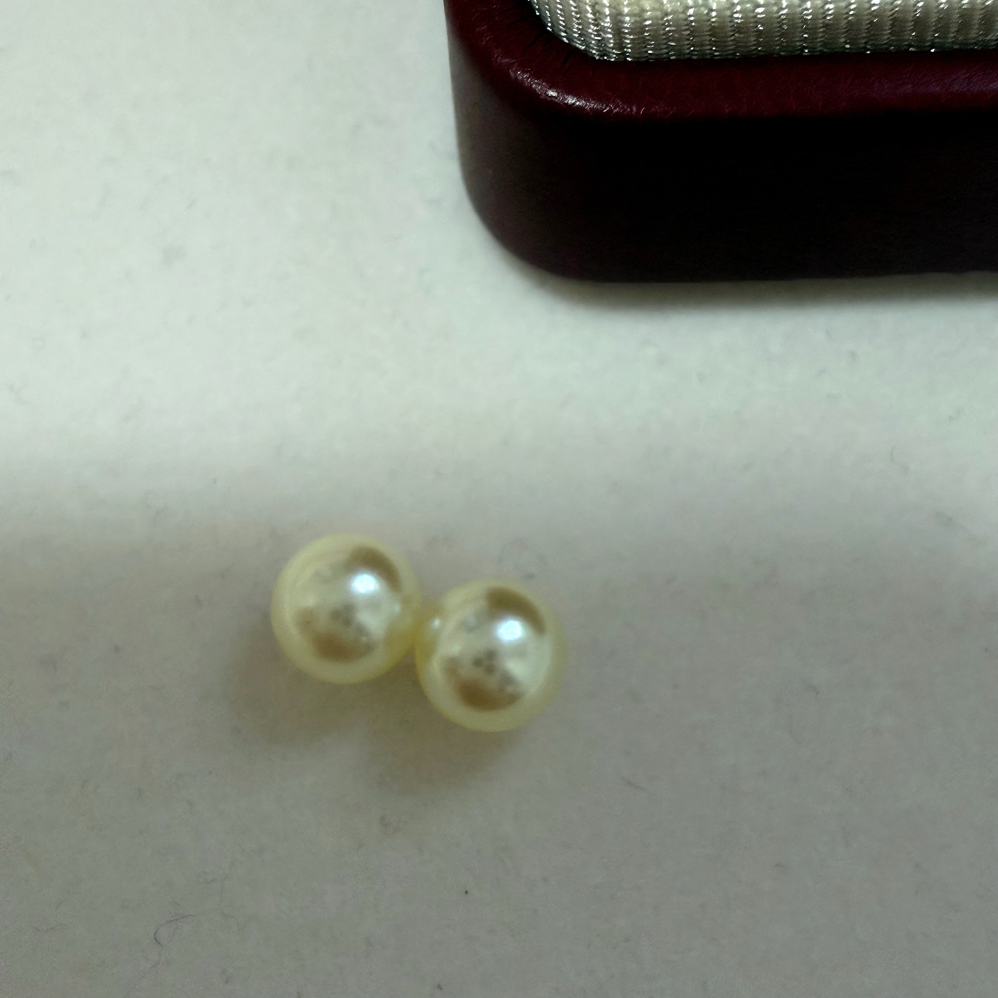 7-7.5mm 日本海水真多麻珍珠耳環  Japanese Feather Emperor Gold Akoya Pearl Earrings