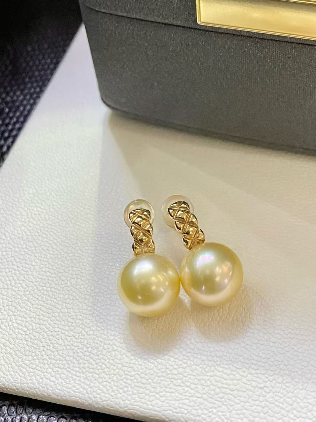 10-11mm南洋金珠耳環 Golden South Sea Pearl Earrings
