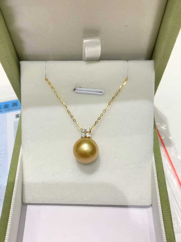 11-12mm南洋金珠吊墜 Golden South Sea Pearl Pendant