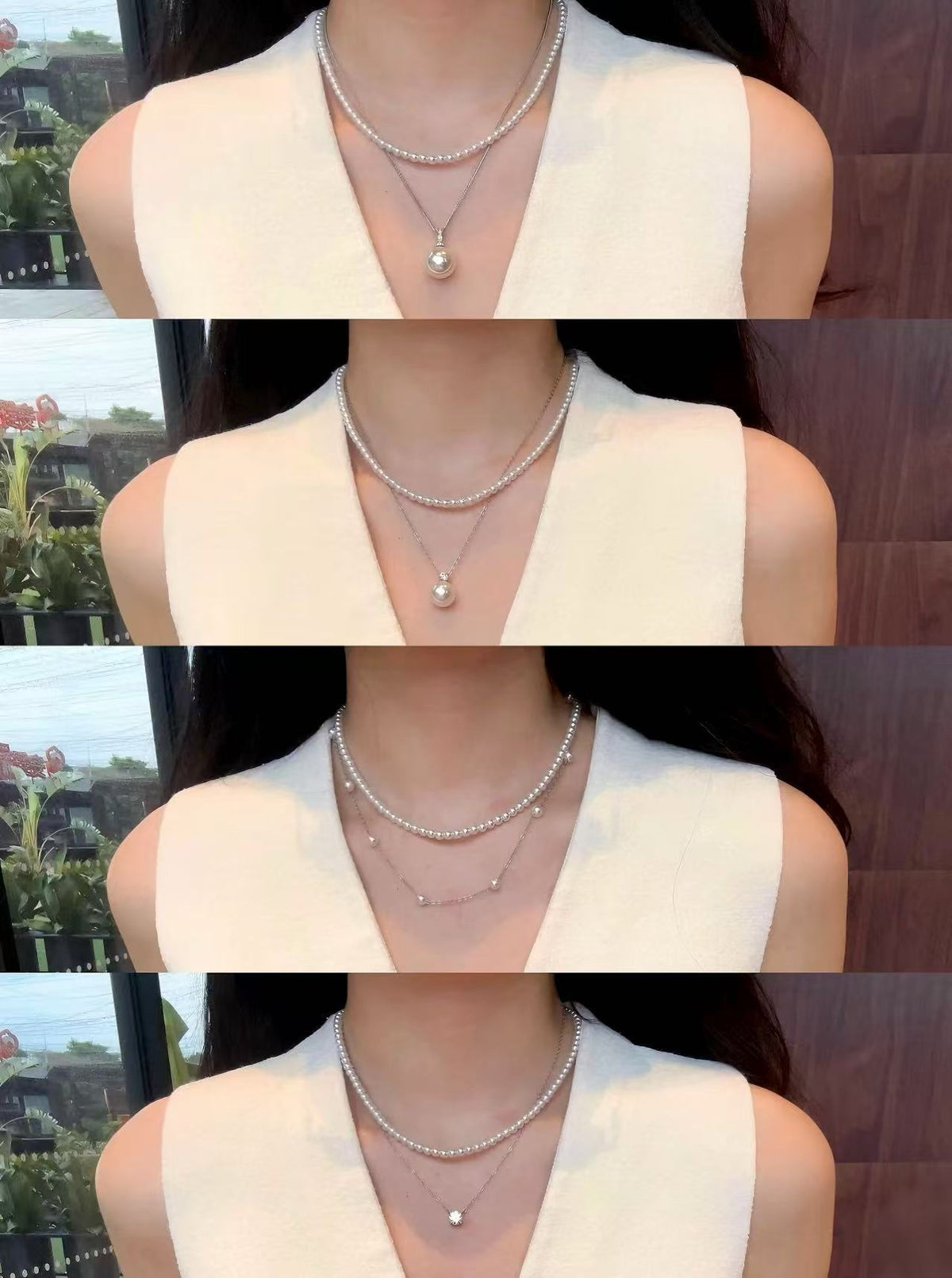 3-4mm 白色淡水珠珠鏈項鏈 Freshwater Pearl Necklace