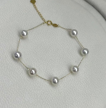 18K金淡水珠滿天星手鏈 18K Gold Freshwater Pearl Bracelet